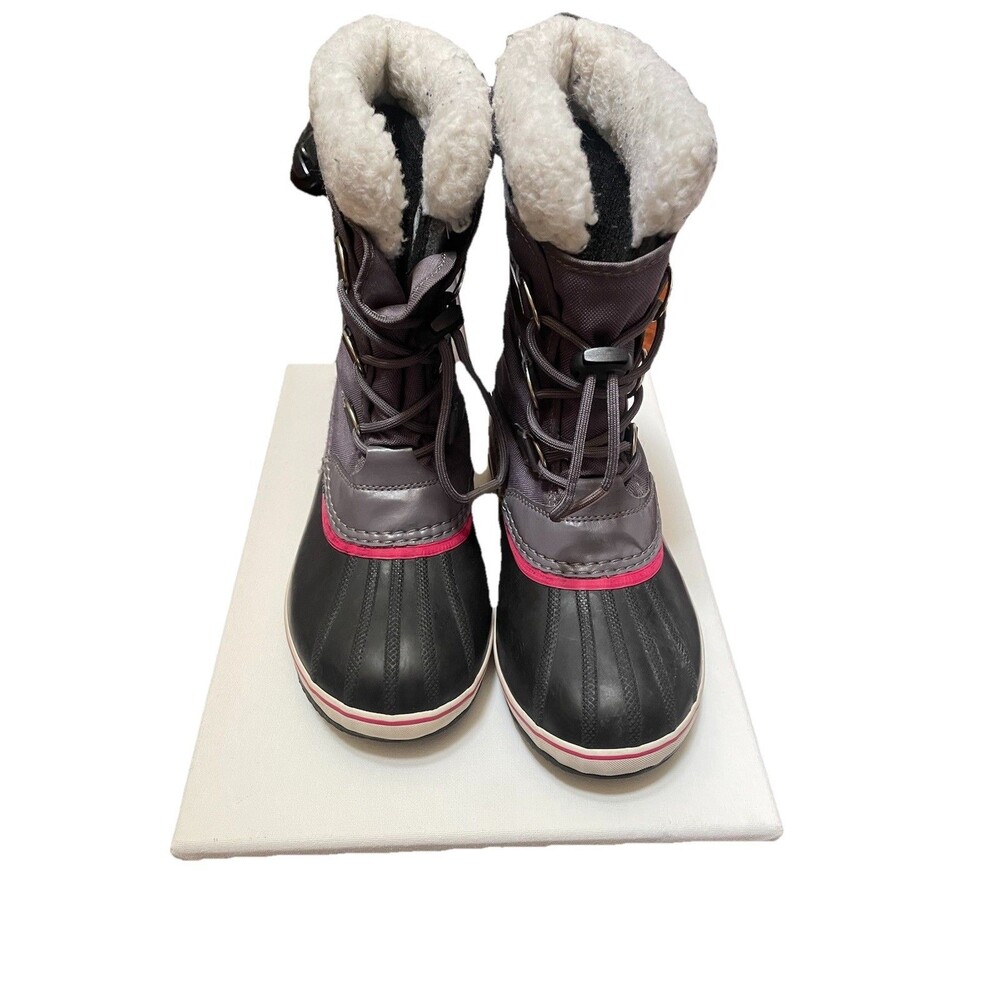 SOREL Yoot Pac Waterproof Snow Boots Pink Black Gray Womens 6.5 Kids 5 Gorpcore